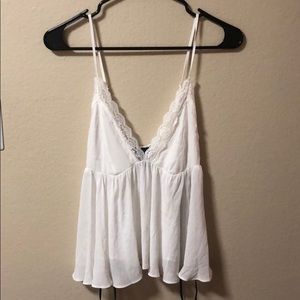 White lace detailed lingerie shirt